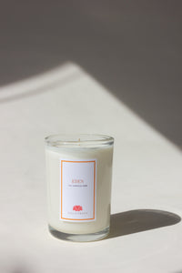 Eden floral green botanical hand poured soy wax candle made in chicago