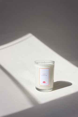 Eden floral green botanical hand poured soy wax candle made in chicago